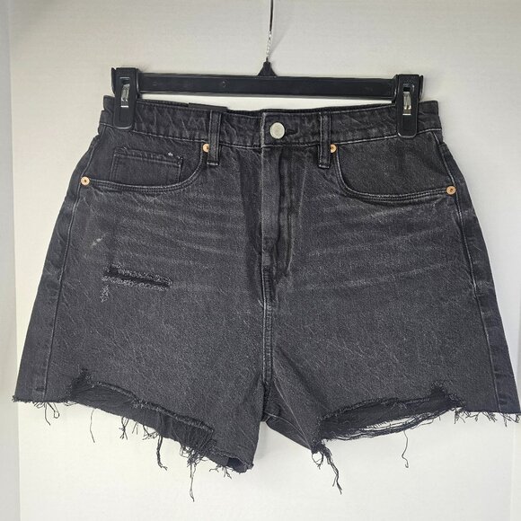 The Reeve Blank NYC Black Denim Short Women High Rise Ribcage Size 29 Distressed - Picture 1 of 10